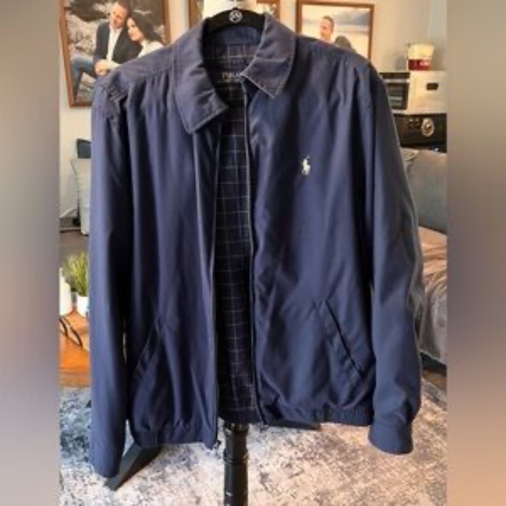 Ralph Lauren Polo Harrington Jacket Navy Blue Small